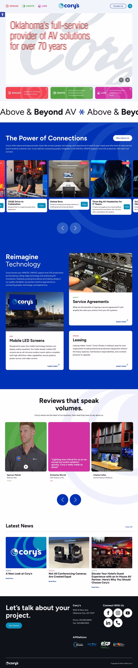 Corys-Audio-Visual Homepage 1440px