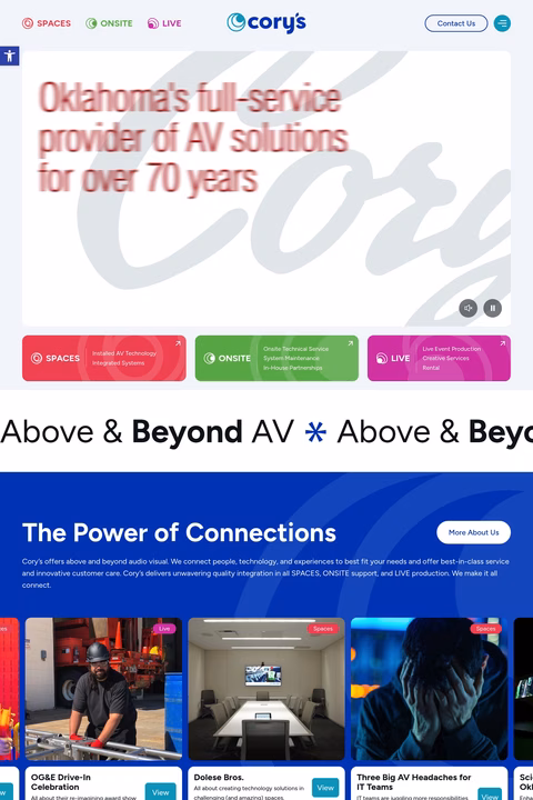 Corys-Audio-Visual Homepage 1440px