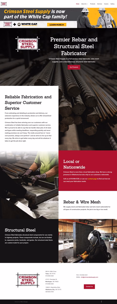 Crimson-Steel-Supply Homepage 1440px