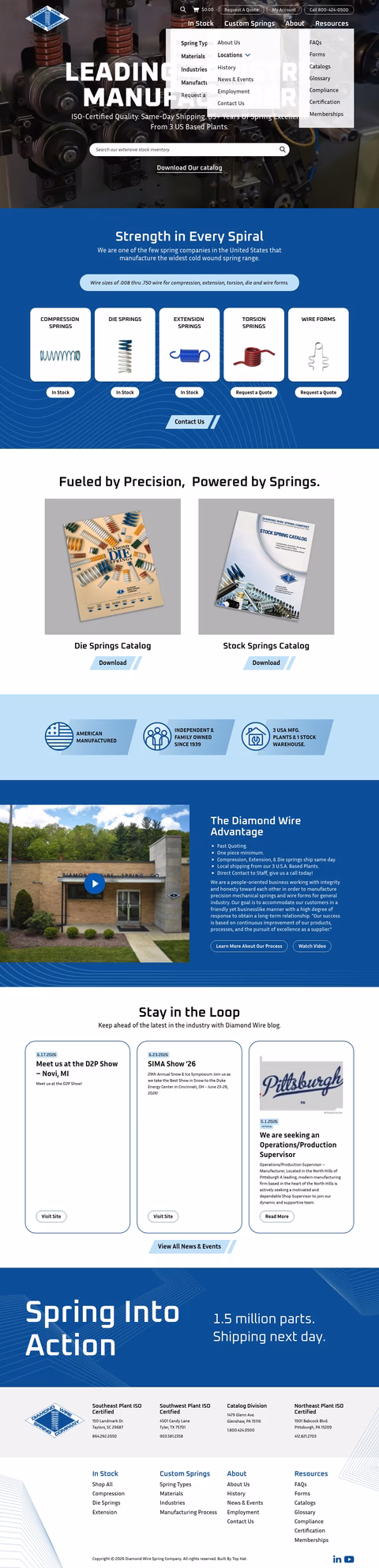 Diamond-Wire-Spring-Company Homepage 1440px