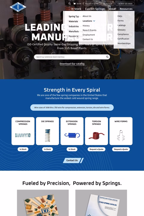 Diamond-Wire-Spring-Company Homepage 1440px