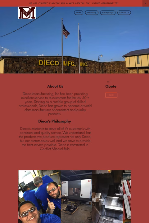 Dieco-Manufacturing Homepage 1440px