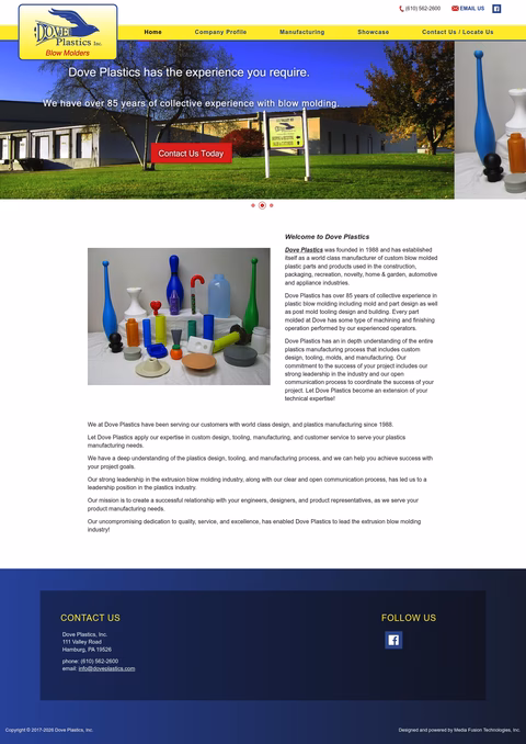 Dove-Plastics Homepage 1440px