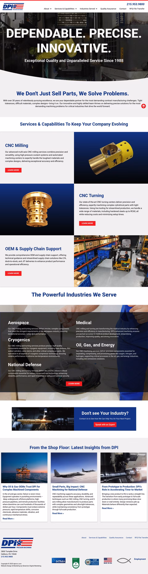 Dpi-Precision-Machining Homepage 1440px