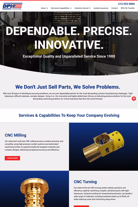Dpi-Precision-Machining Homepage 1440px