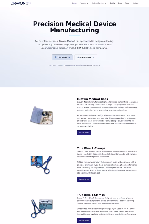 Dravon-Medical-Inc Homepage 1440px