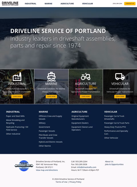 Driveline-Service-Of-Portland Homepage 1440px