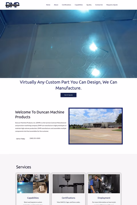 Duncan-Machine-Products Homepage 1440px