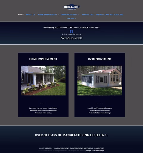 Dura-Bilt-Products Homepage 1440px