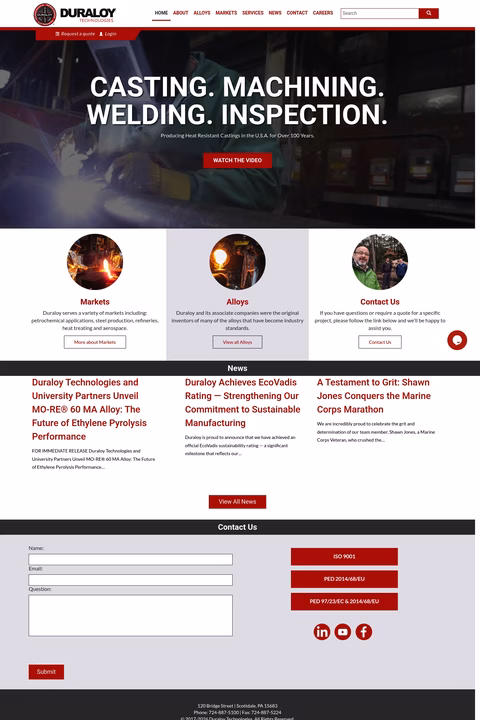 Duraloy-Technologies Homepage 1440px