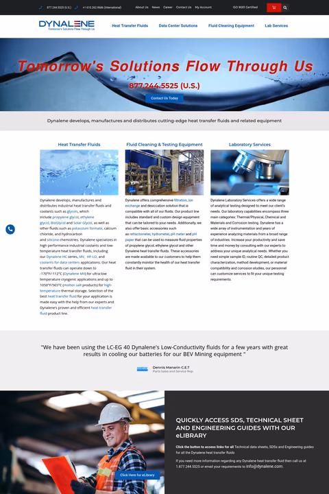 Dynalene Homepage 1440px