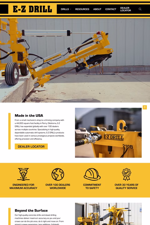 E-Z-Drill Homepage 1440px