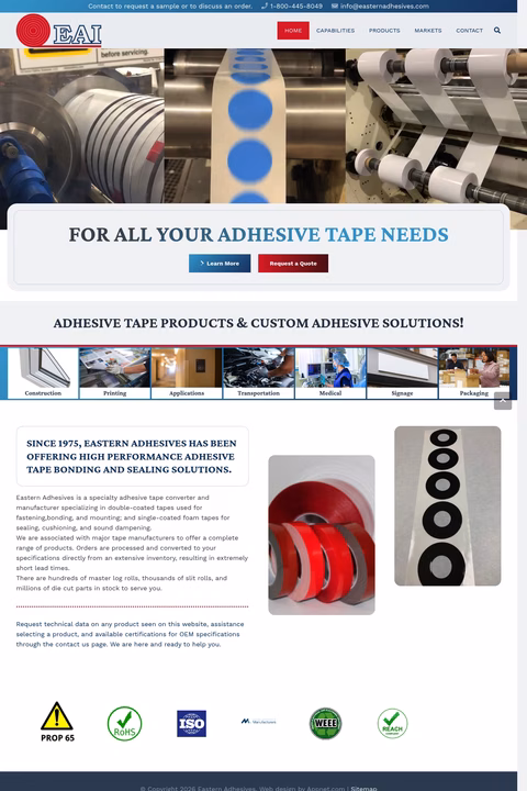 Eastern-Adhesives Homepage 1440px