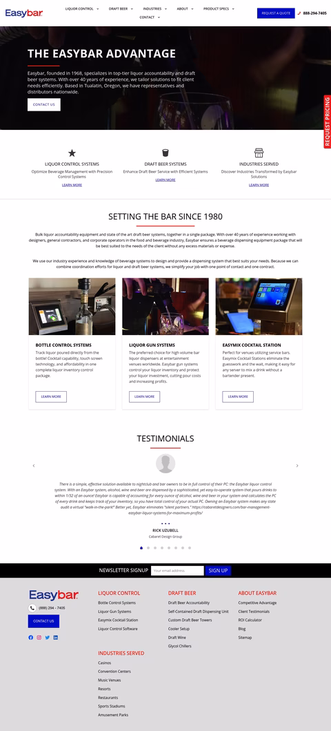 Easybar Homepage 1440px