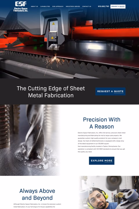 Electro-Space-Fabricators Homepage 1440px