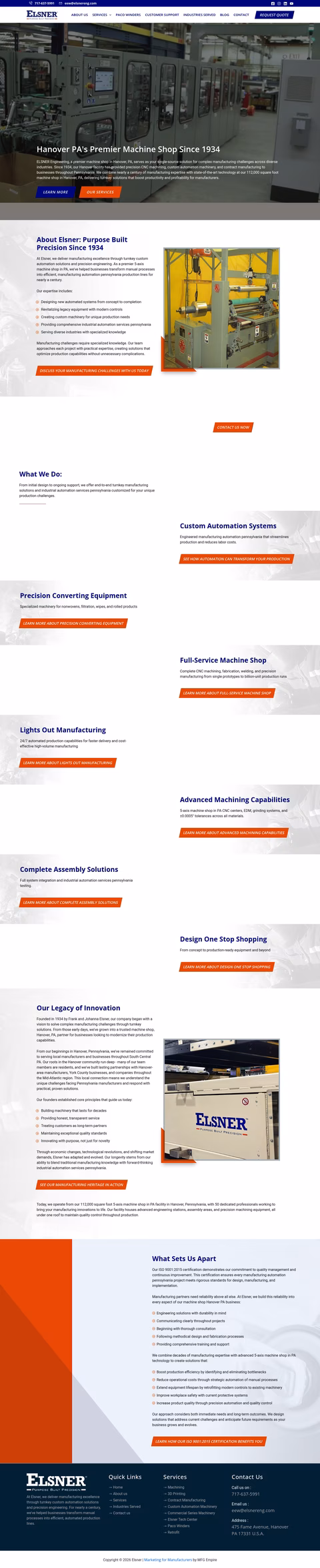Elsner-Engineering-Works Homepage 1440px