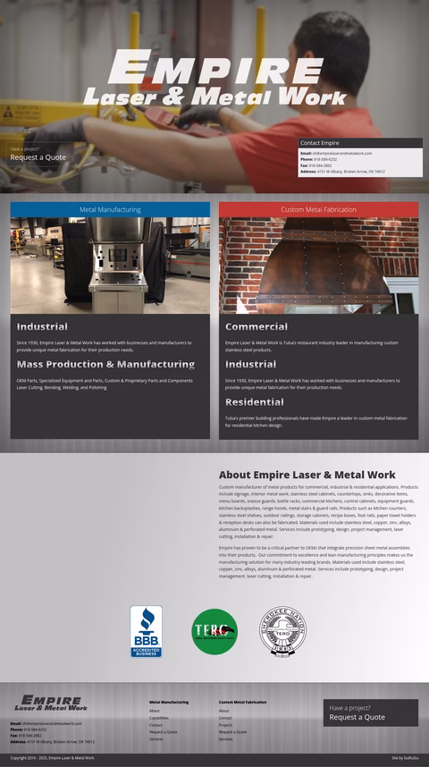 Empire-Laser-Metal-Work Homepage 1440px