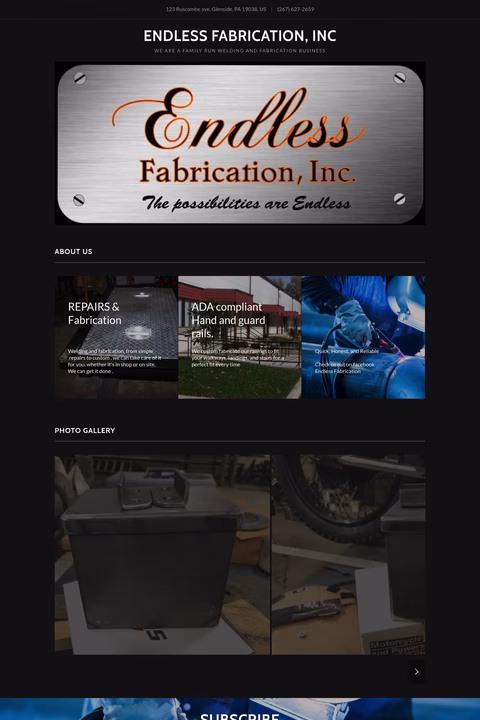 Endless-Fabrication Homepage 1440px