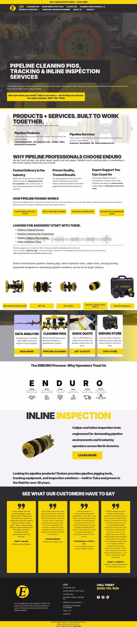 Enduro-Pipeline-Services Homepage 1440px