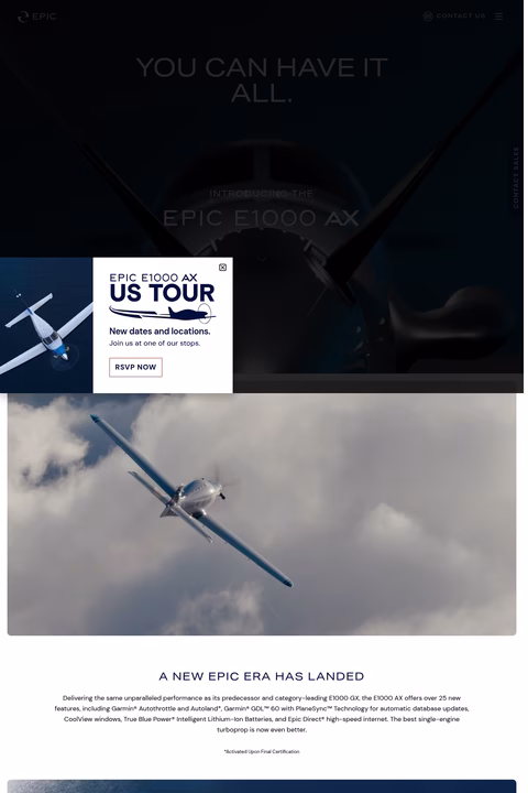 Epic-Aircraft Homepage 1440px