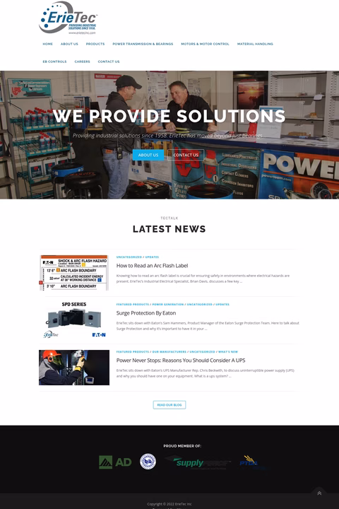 Erietec Homepage 1440px