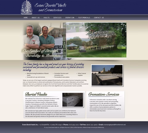 Evans-Burial-Vaults Homepage 1440px