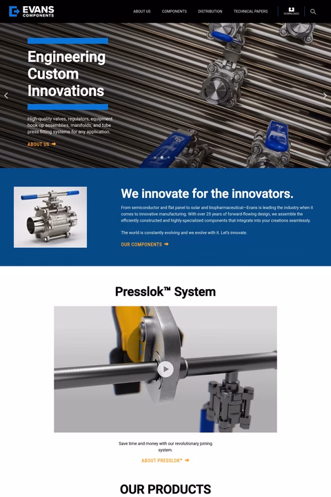 Evans-Components Homepage 1440px