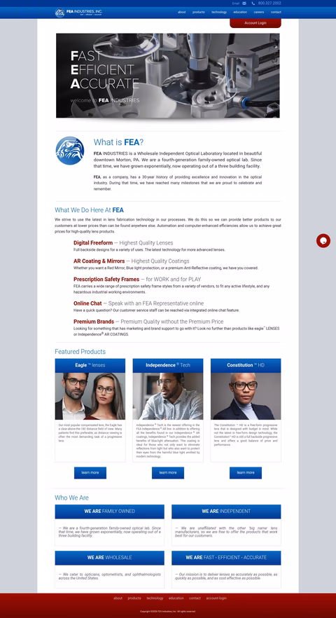 Fea-Industries Homepage 1440px