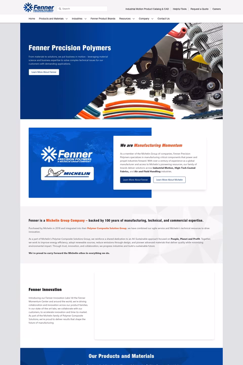Fenner-Precision-Polymers Homepage 1440px