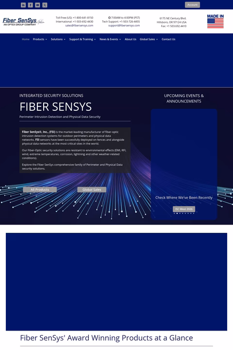 Fiber-Sensys Homepage 1440px
