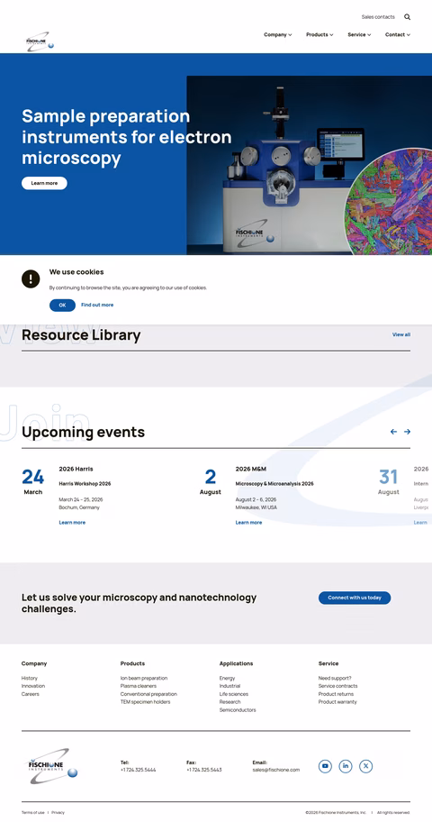Fischione-Instruments Homepage 1440px