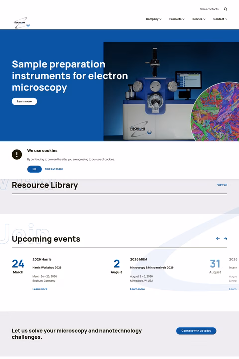 Fischione-Instruments Homepage 1440px