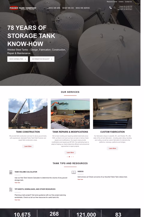 Fisher-Tank-Company Homepage 1440px