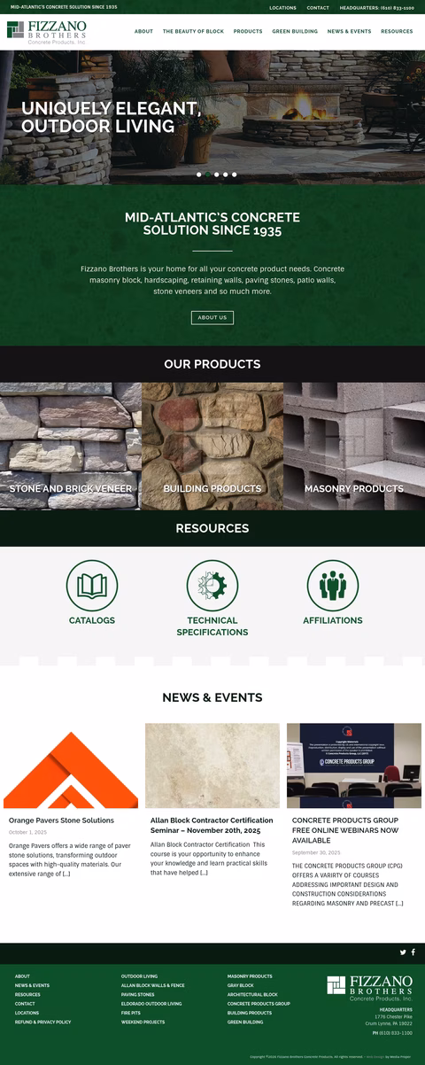 Fizzano-Brothers-Concrete-Products Homepage 1440px