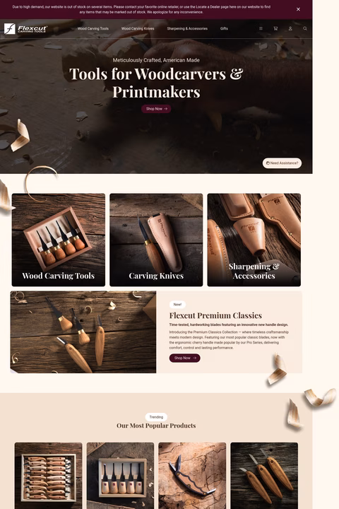 Flexcut-Tool-Company Homepage 1440px