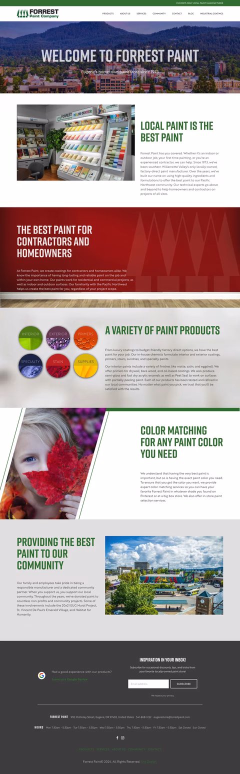 Forrest-Paint-Company Homepage 1440px