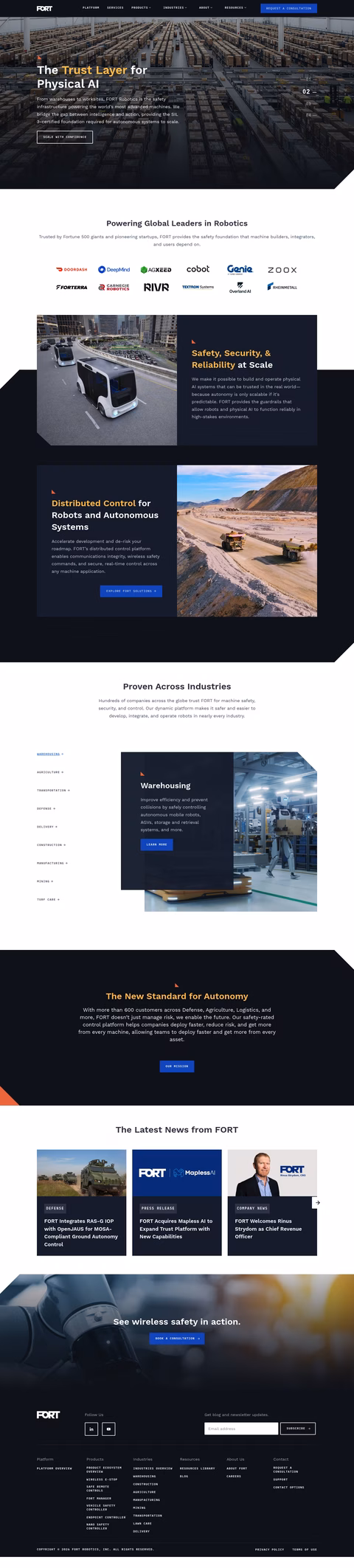 Fort-Robotics Homepage 1440px