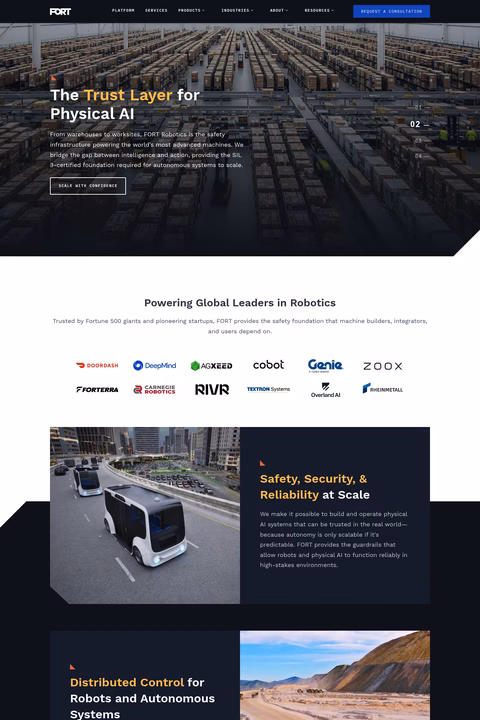 Fort-Robotics Homepage 1440px