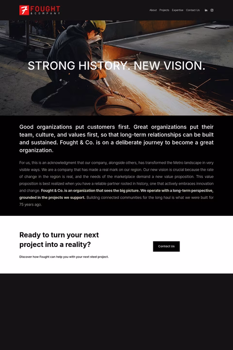 Fought-Company Homepage 1440px