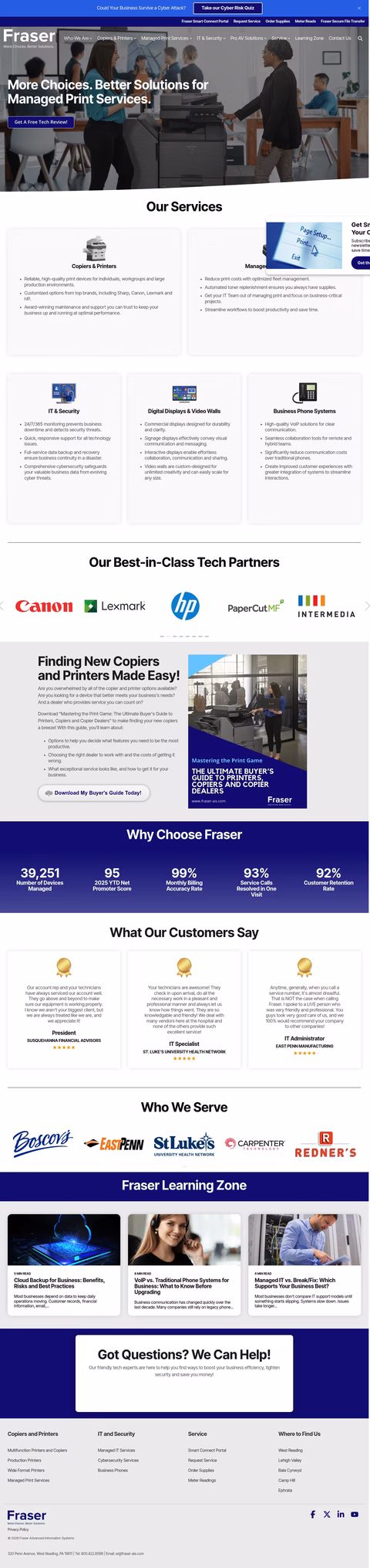 Fraser-Advanced-Information-Systems Homepage 1440px