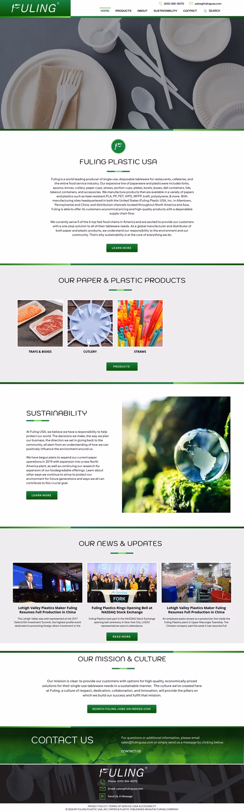 Fuling-Plastic-Usa Homepage 1440px
