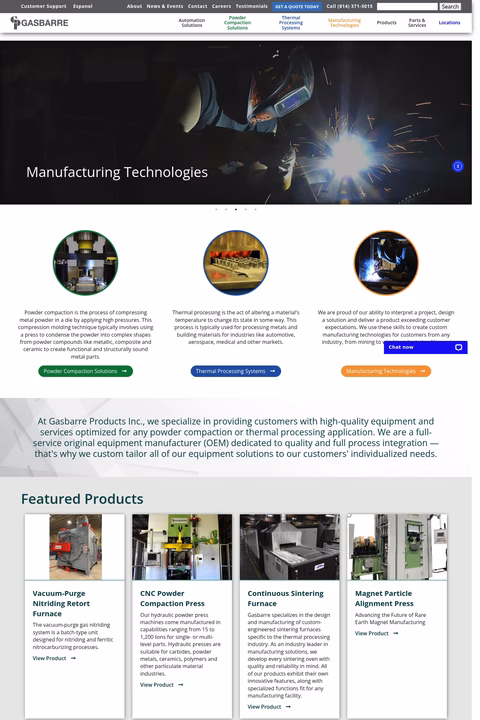 Gasbarre-Products Homepage 1440px