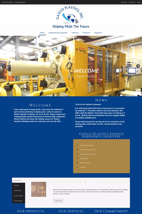 Gavco-Plastics Homepage 1440px