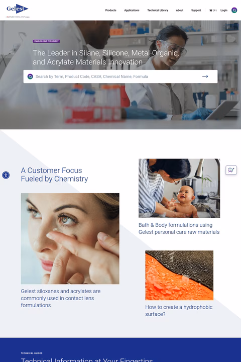 Gelest Homepage 1440px