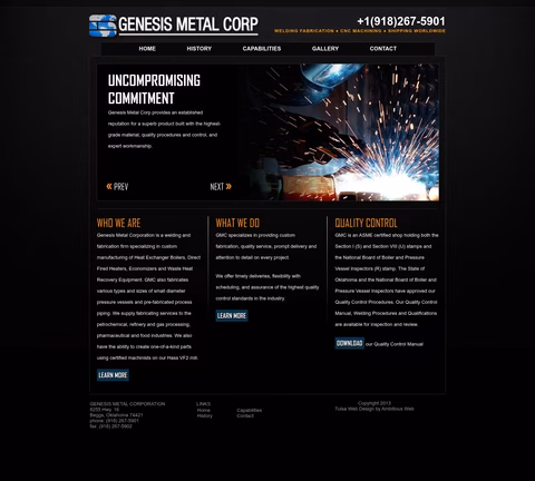 Genesis-Metal-Corporation Homepage 1440px