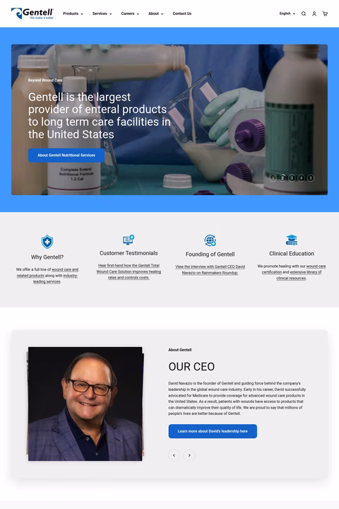 Gentell Homepage 1440px