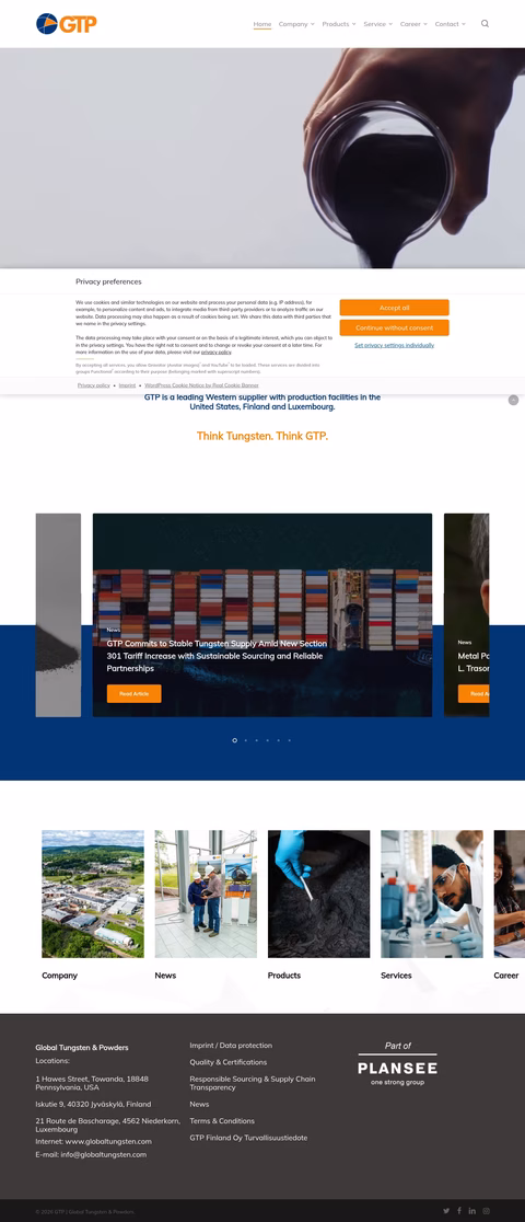 Global-Tungsten-Powders Homepage 1440px
