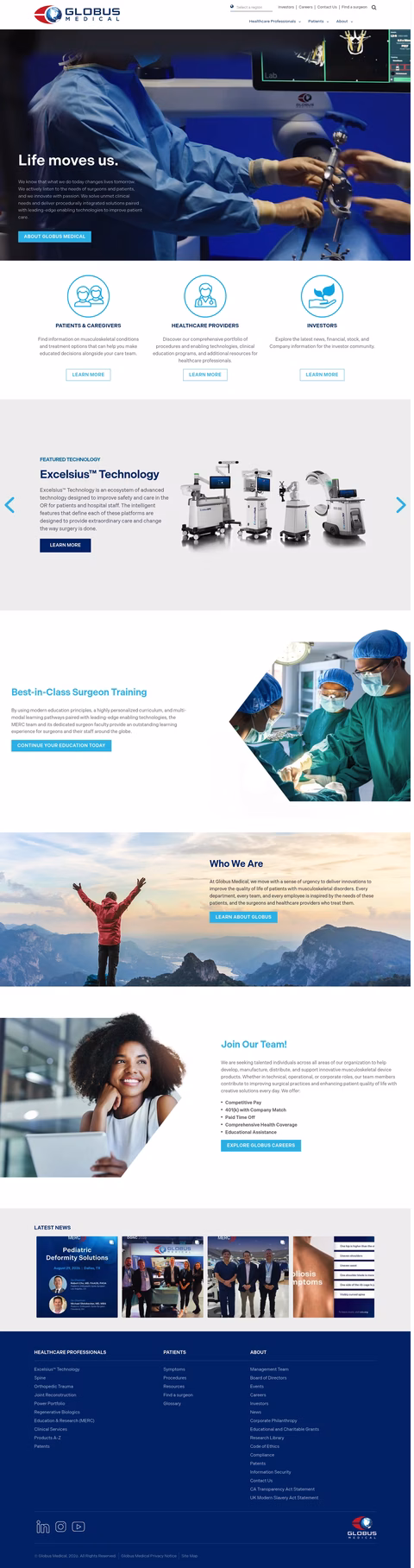 Globus-Medical Homepage 1440px