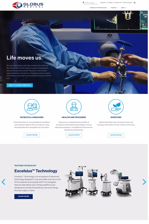 Globus-Medical Homepage 1440px