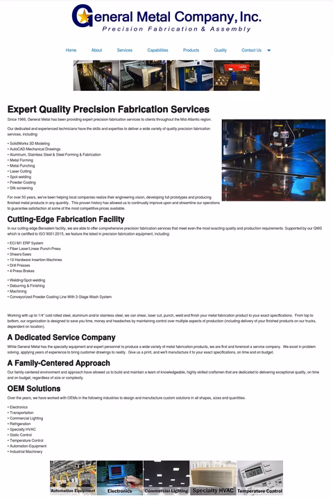 General-Metal-Company Homepage 1440px